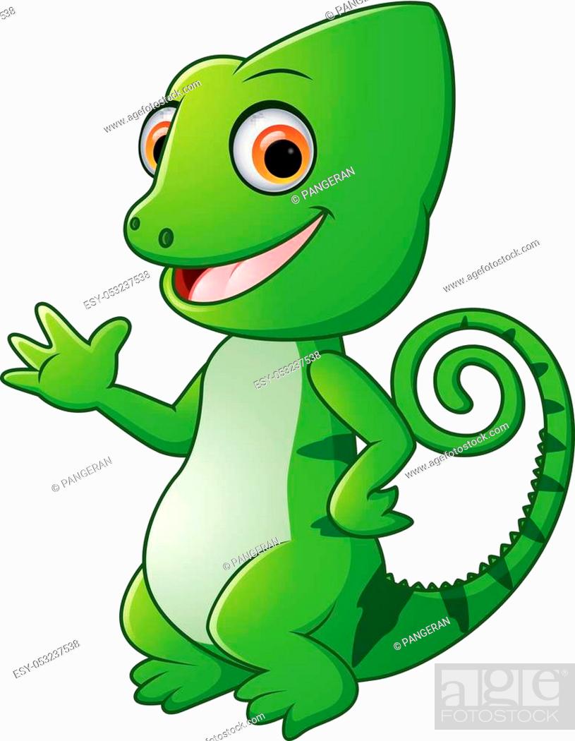 vector illustration of Cartoon funny green lizard posing, Stock Vector,  Vector And Low Budget Royalty Free Image. Pic. ESY-053237538 | agefotostock