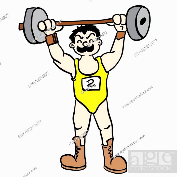 weight lifter cartoon illustration, Stock Vector, Vector And Low Budget  Royalty Free Image. Pic. ESY-032213877 | agefotostock