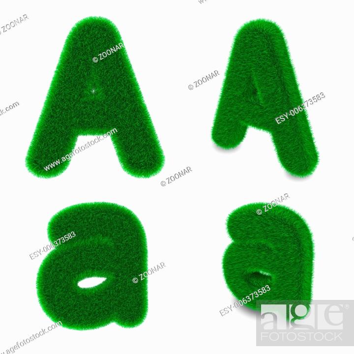 Stock Photo: Letter A made of grass.