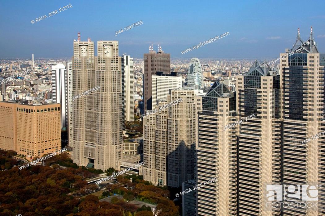 Stock Photo: Tokyo, Japan, Asia, Far East, Shinjuku, skyline, blocks of flats, high-rise buildings, buildings, constructions, city, town, city, Central PARK, travel.