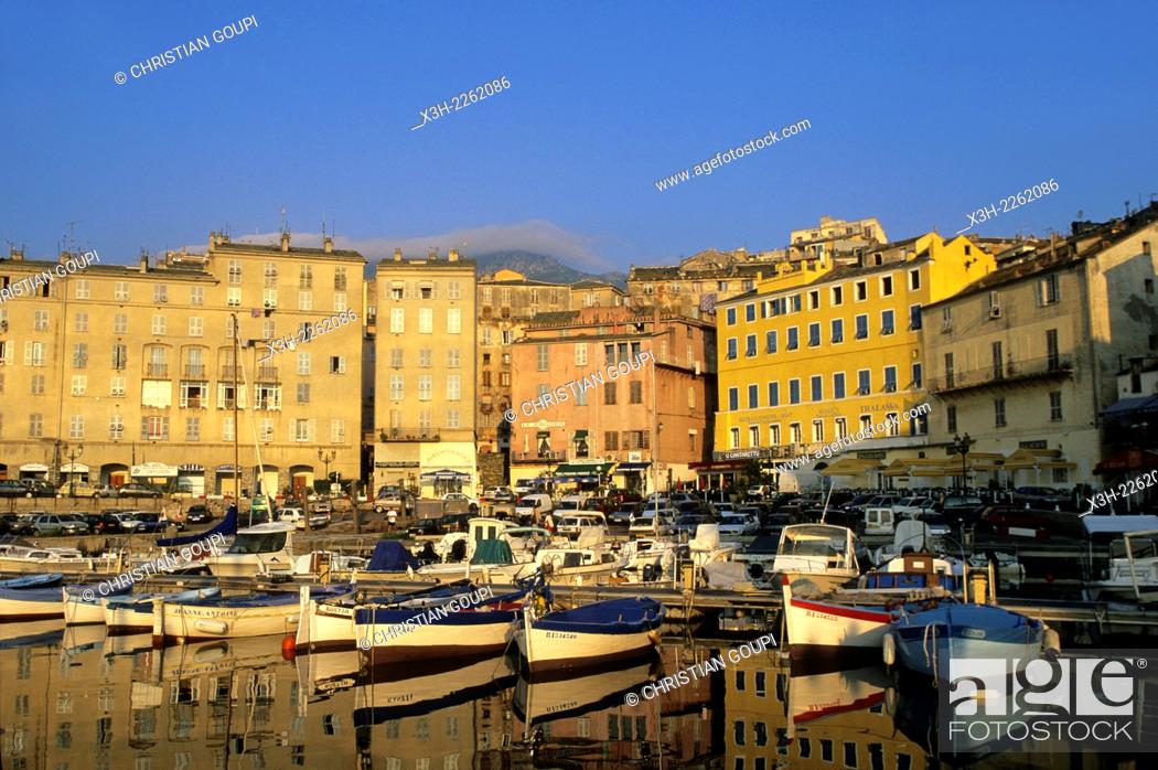 Stock Photo: old harbour of Bastia, Upper Corsica, Northern Corsica, France, Europe.