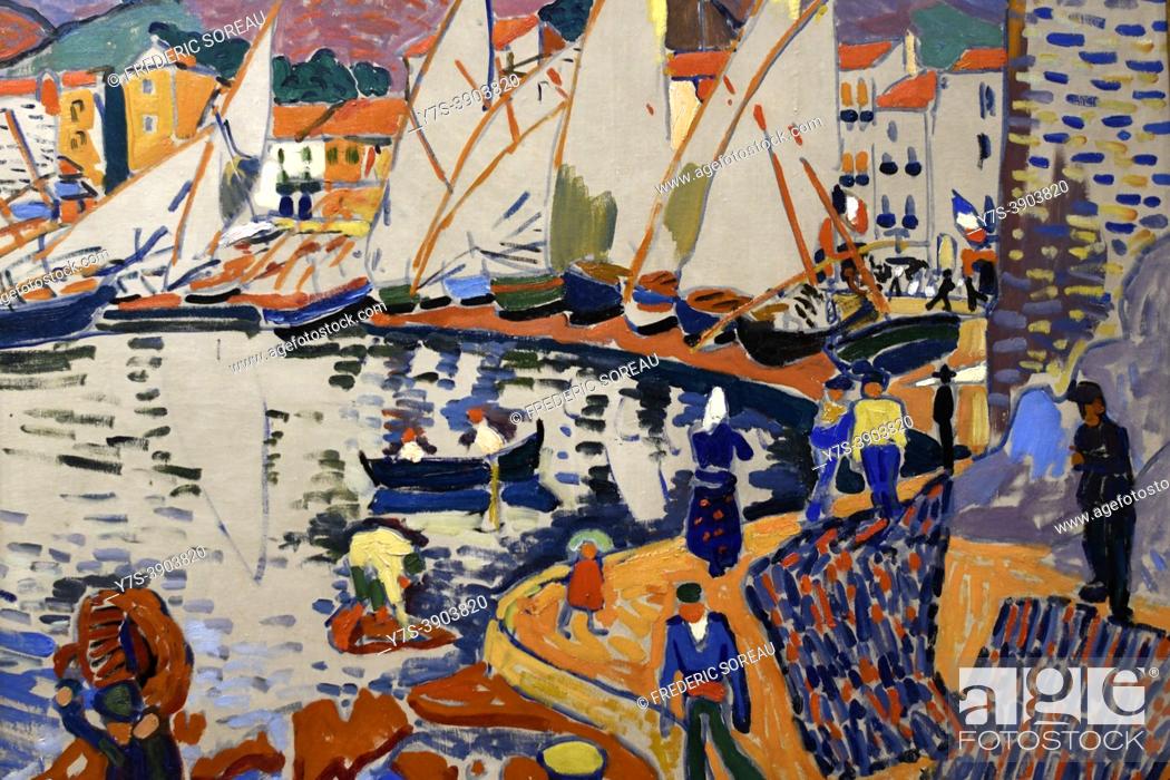 Stock Photo: Drying the Sails, Collioure, 1905, André Derain, Pouchkine museum, Moscow, Russia, on display at the exhibition Icons of Modern Art.