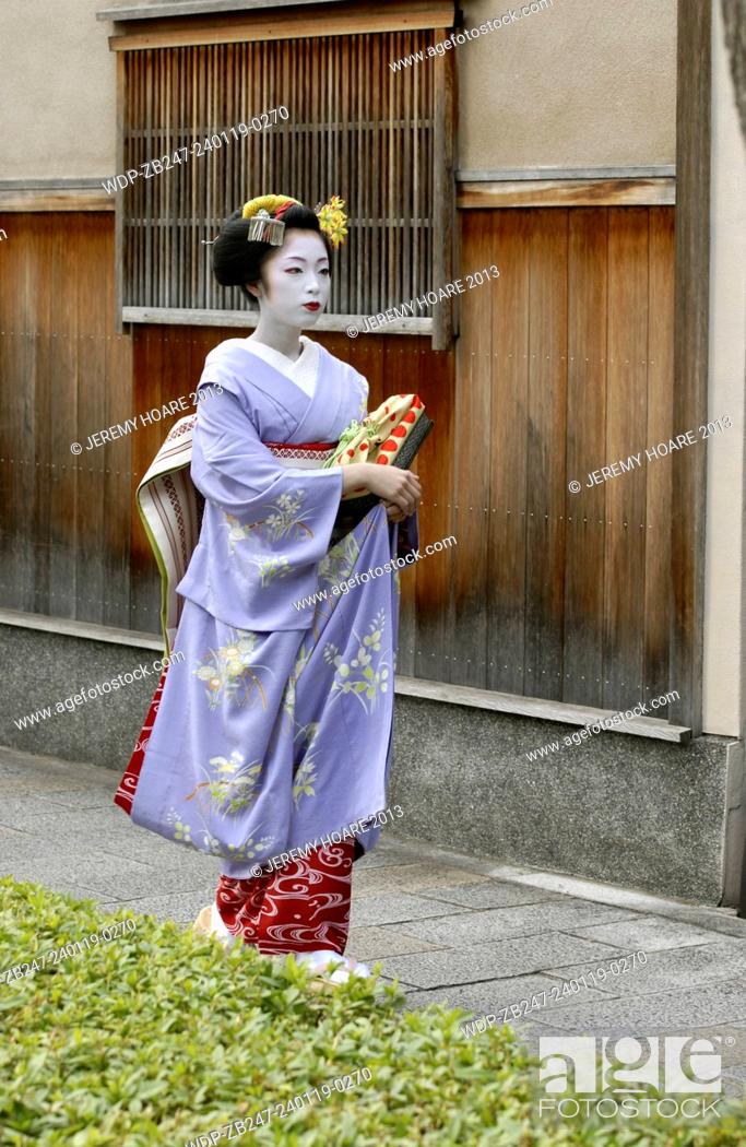 Stock Photo: Maiko (apprentice geisha) in Gion Kyoto Japan.