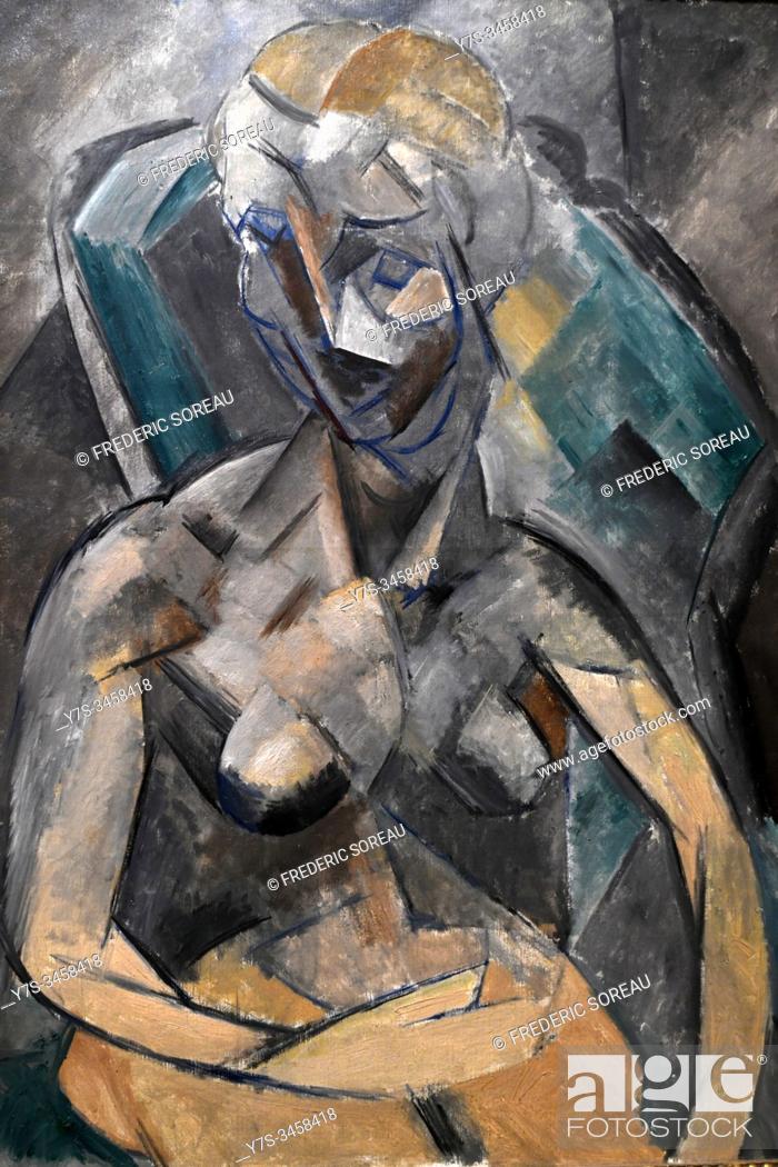 Stock Photo: A young woman, 1909, by Pablo Picasso, State Hermitage museum, St Petersburg Russia, Europe.