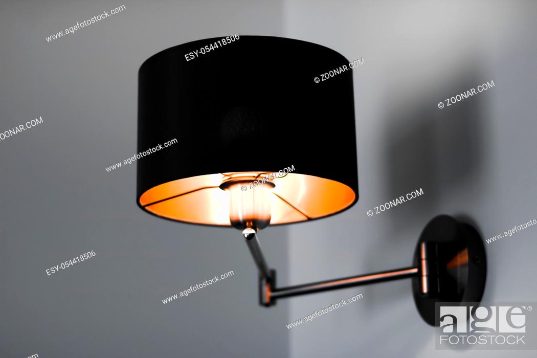 Stock Photo: Interior design, indoor lamps and electricity concept - Bronze lamp in a room, elegant modern home decor lighting.