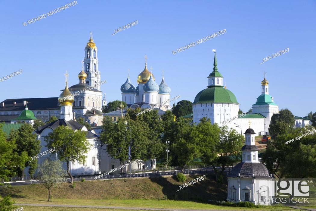 Stock Photo: Overview, The Holy Trinity St Sergius Lavra, UNESCO Site, Sergiev Posad, Golden Ring, Moscow Oblast, Russia.