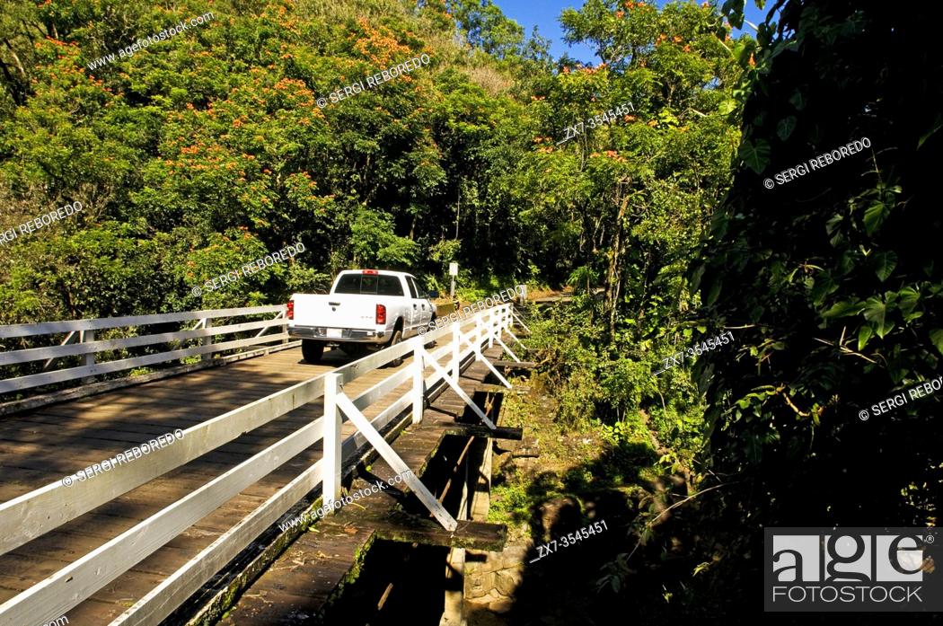 Stock Photo: Panoramic Route Pepe'ekeo. Big Island. Hawaii. Pepe'ekeo scenic drive. The Pepeâ. . ekeo (also known as the Onomea bay) scenic drive is the most famous scenic.