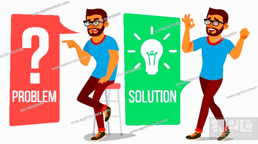Problem Concept Vector. Thinking Man. Problem Solving. Question Mark, Light  Bulb, Stock Vector, Vector And Low Budget Royalty Free Image. Pic.  ESY-049928694 | agefotostock