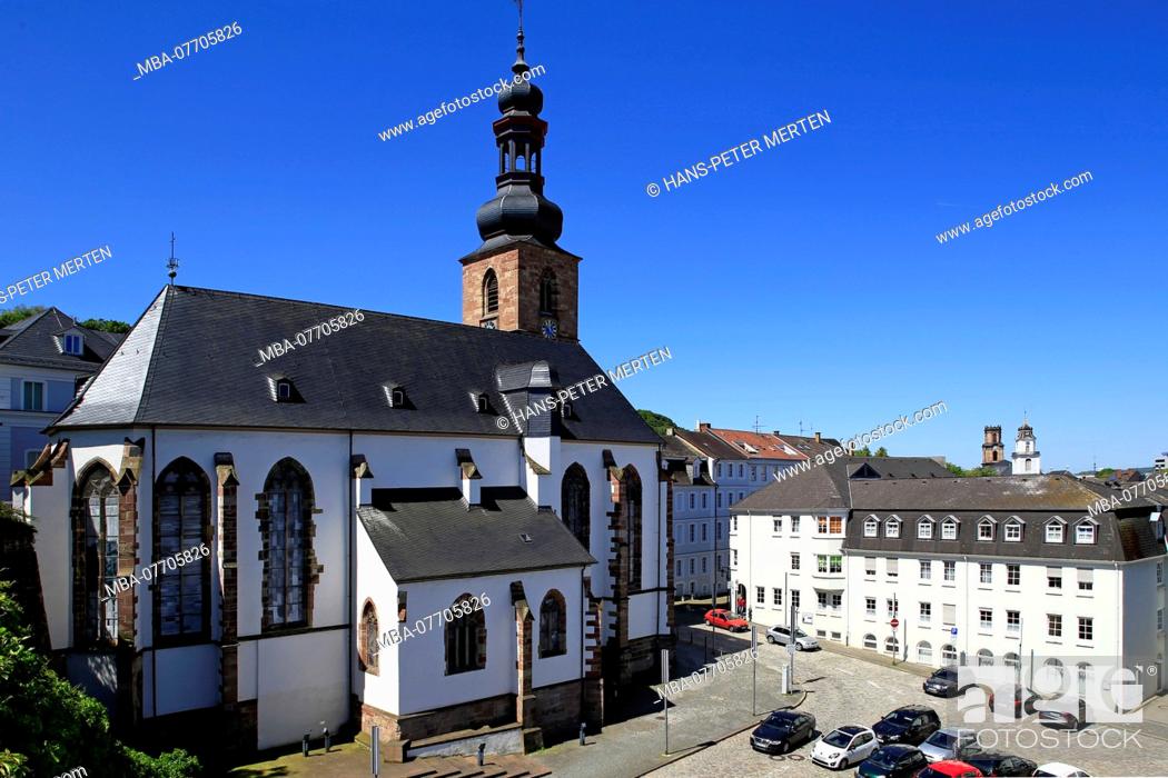 Stock Photo: Castle Church, Former St. Nicholas Chapel, Saarbrücken, Saarland, Germany.