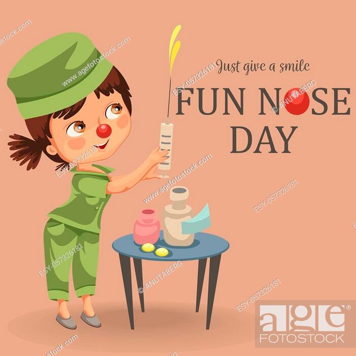 Cartoon nurse with syringe poster vector illustration. Children nanny in  uniform standing near table..., Stock Vector, Vector And Low Budget Royalty  Free Image. Pic. ESY-057326181 | agefotostock
