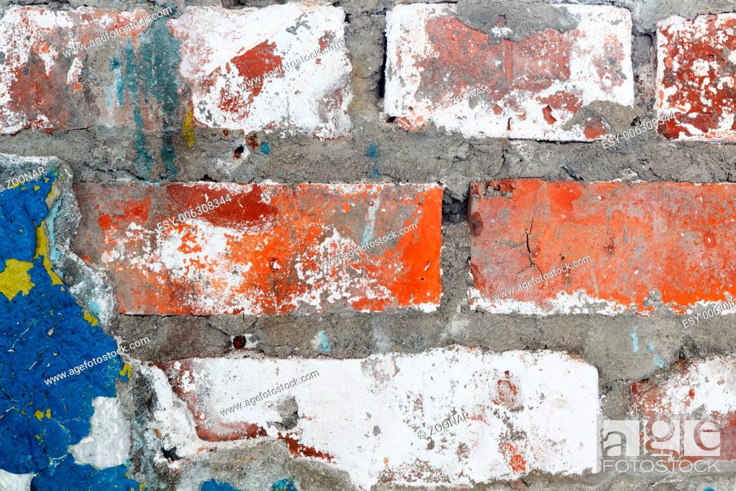 Stock Photo: Old plaster with remnants of paint.
