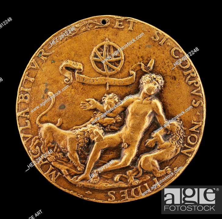 Stock Photo: An Allegory of Faith: Lions Devouring a Nude Youth [obverse]. Creator: Master IO.FF.