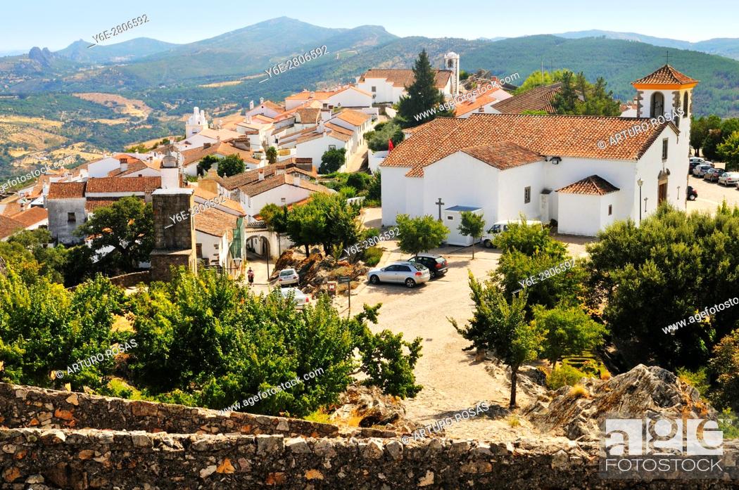 Stock Photo: A view of the Town Museum from the castle. Marvão, Alentejo, Portugal.