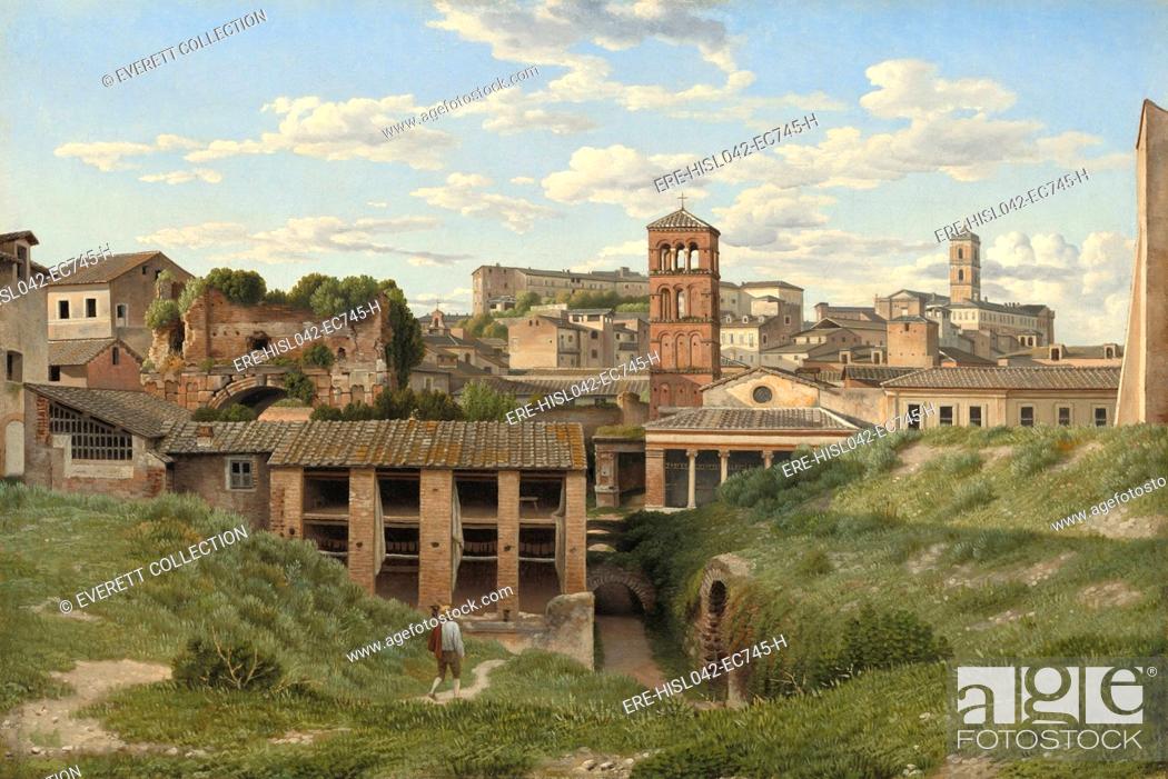Stock Photo: View of the Cloaca Maxima, Rome, by Christoffer Wilhelm Eckersberg, 1814, Danish painting, oil on canvas. Subterranean arches of the ancient Roman Cloaca Maxima.