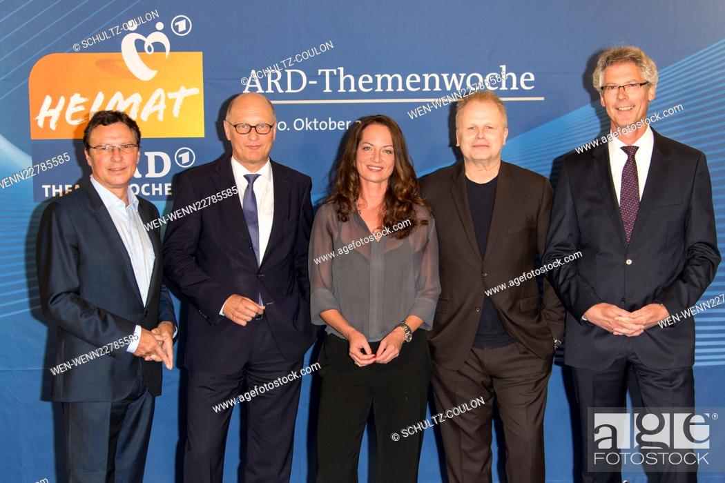 Stock Photo: Actors promoting three new ARD Movies ""Leberkäseland"", Blütenträume"" ""Heimat ist kein Ort"" with the Head of Week ""Heimat"" Featuring: Volker Herres.