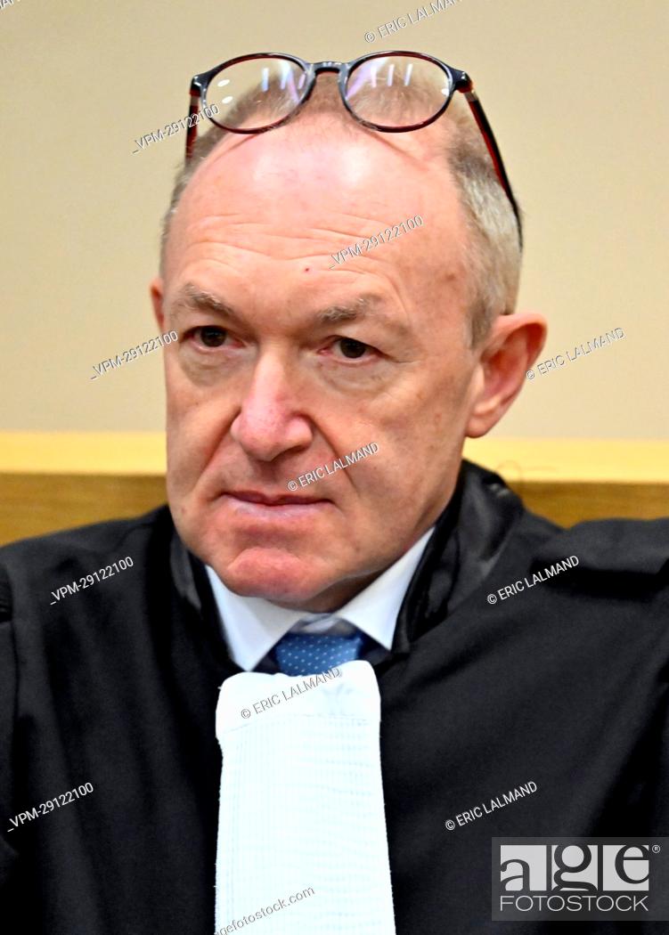Stock Photo: Lawyer Gino Houbrechts defending one of the accused pictured during a preliminary hearing of ex-restaurant owner Martino Trotta.