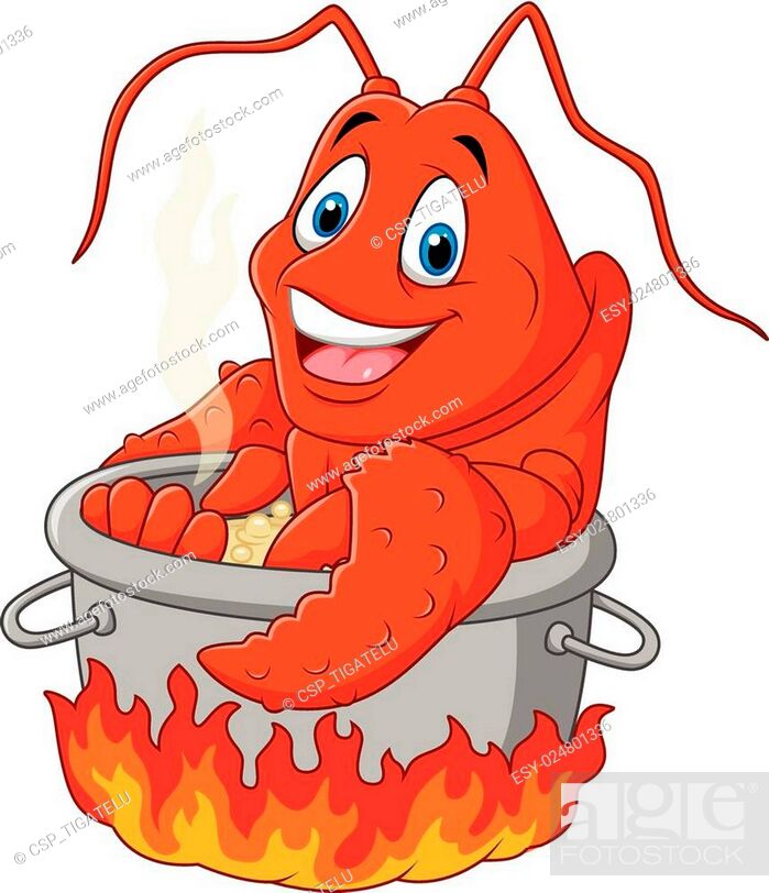 Cartoon funny lobster being cooked, Stock Vector, Vector And Low Budget  Royalty Free Image. Pic. ESY-024801336 | agefotostock