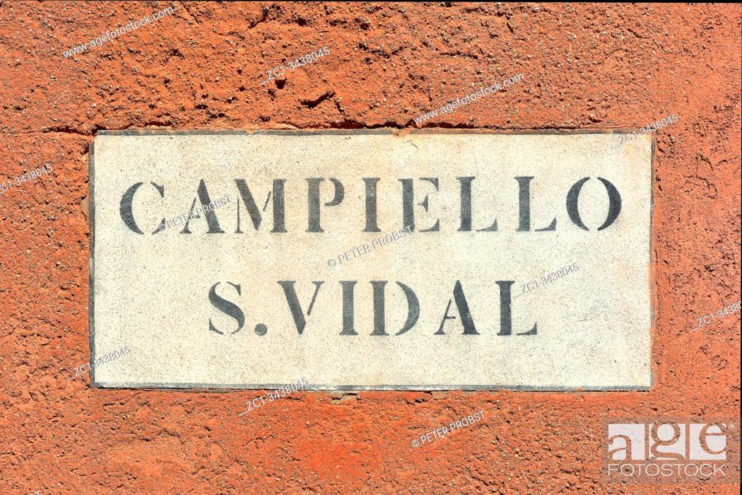 Stock Photo: Street sign from the Campiello S. Vidal of Venice - Italy.