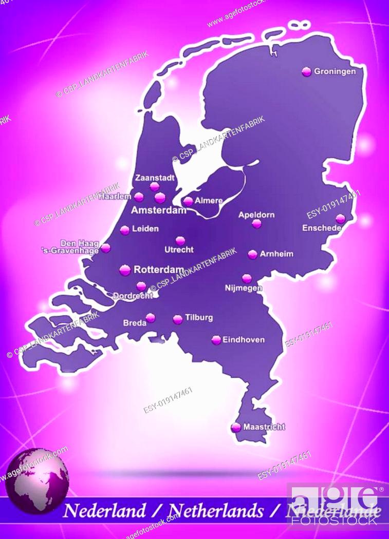 Vector: Map of Netherlands.