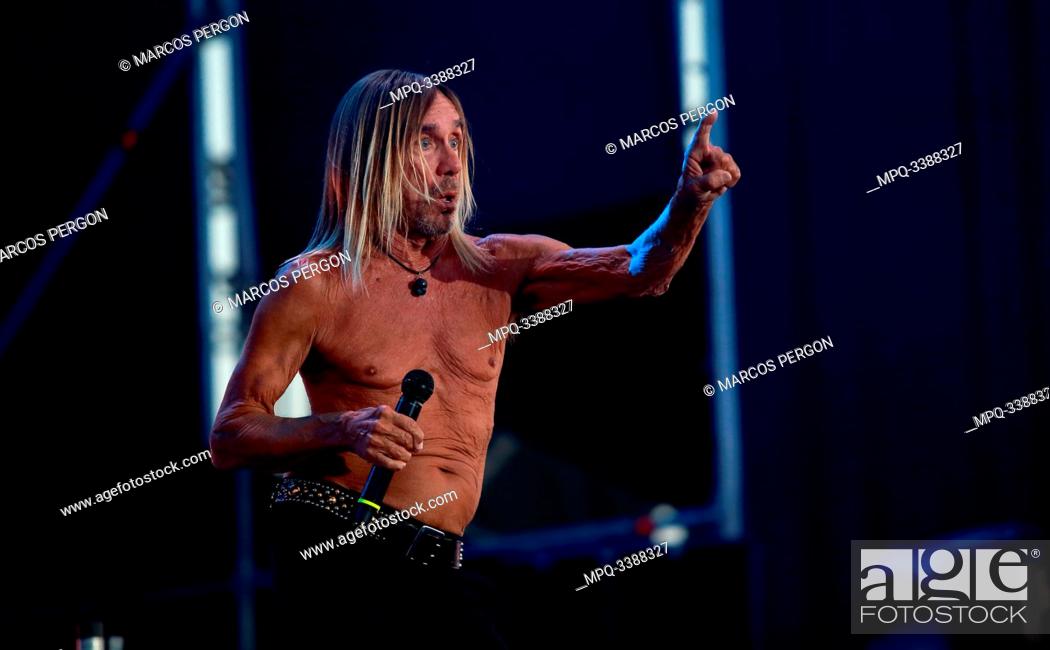 Stock Photo: Iggy Pop at the Madcool Festival Madrid concert.July 11, 2019.