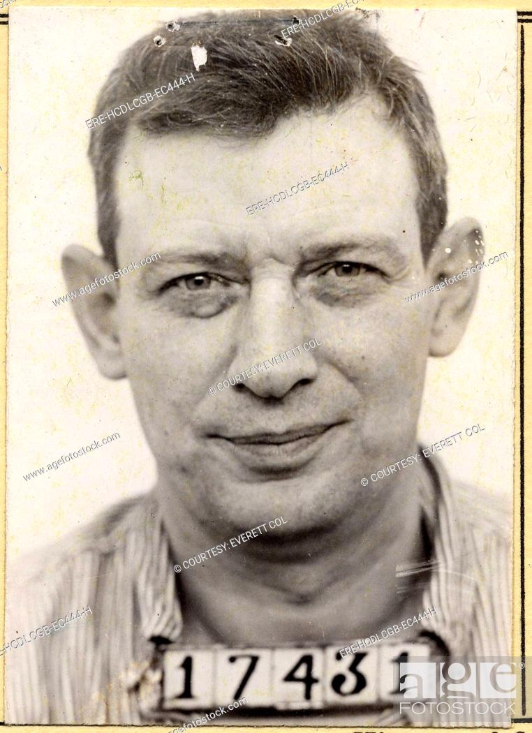Stock Photo: The Birdman of Alcatraz. Mugshot of Robert Stroud from his Leavenworth Penitentiary file record card. ca. 1940-1942.