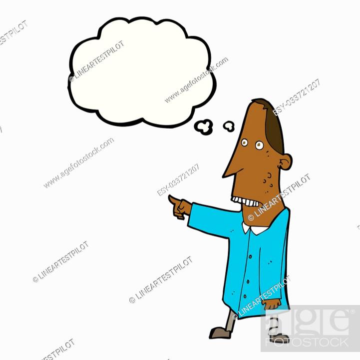 cartoon ugly man pointing with thought bubble, Stock Photo, Picture And Low  Budget Royalty Free Image. Pic. ESY-033721207 | agefotostock