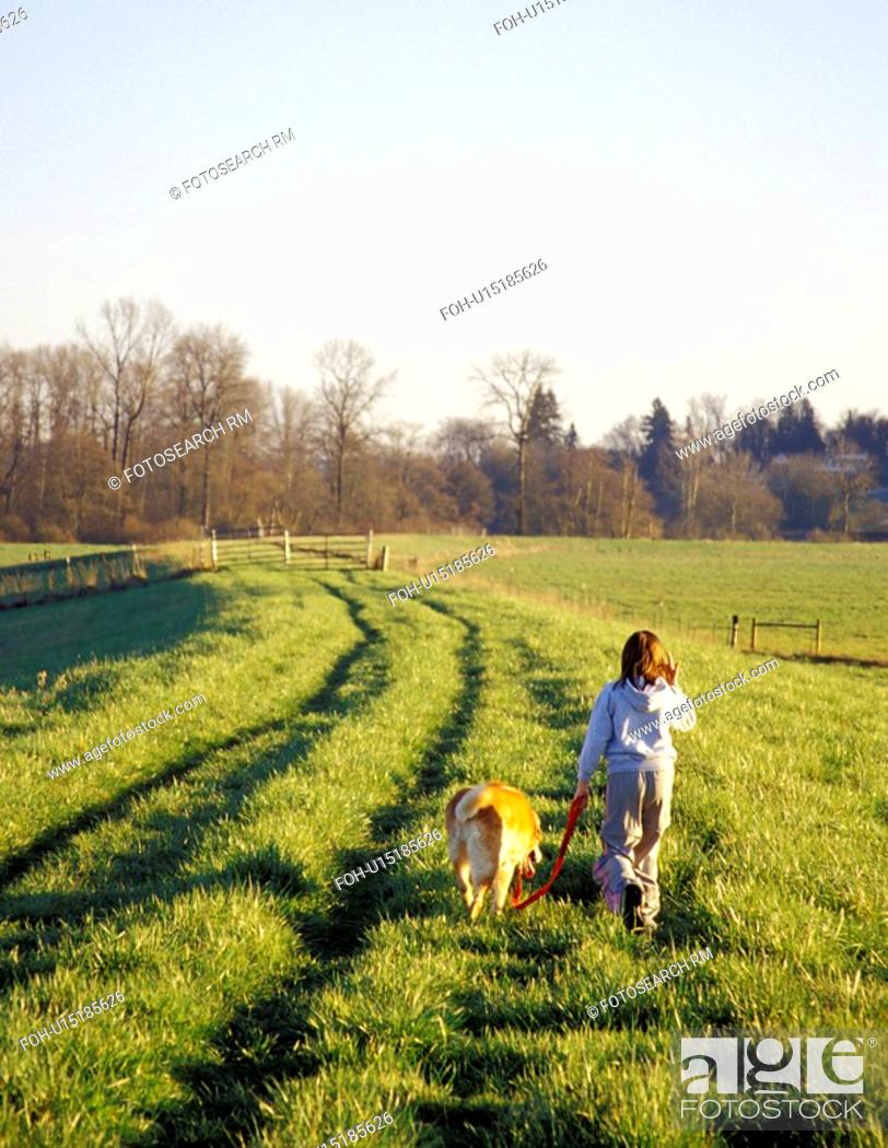 Stock Photo: dog, released, rural, landscape, sky, model.