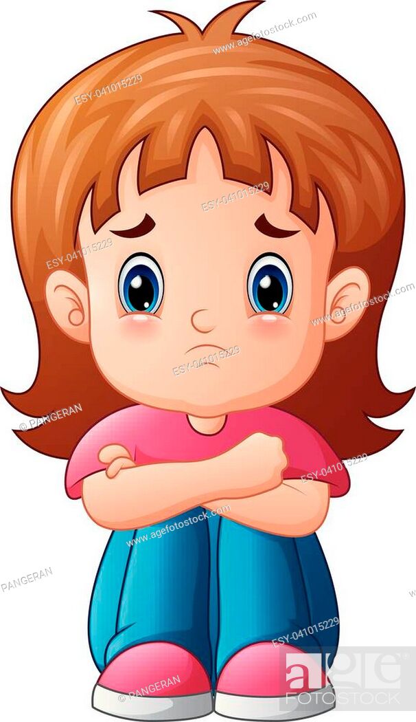 Vector illustration of Sad girl cartoon sitting alone, Stock Vector, Vector  And Low Budget Royalty Free Image. Pic. ESY-041015229 | agefotostock