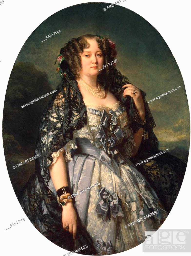 Stock Photo: Portrait of Princess Sophia Radziwill. Winterhalter, Franz Xavier (1805-1873). Oil on canvas. Academic art. 1864. State Hermitage, St. Petersburg.