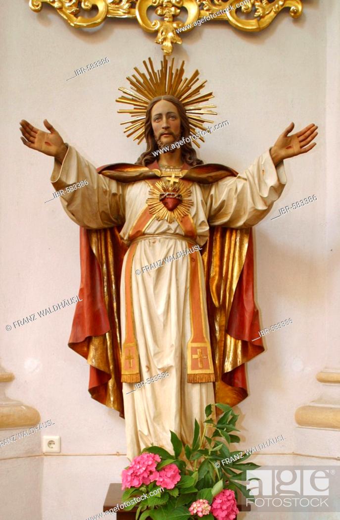 Stock Photo: Statue of Jesus Christ, Church of pilgrim maria Langegg, Lower Austria, Austria.