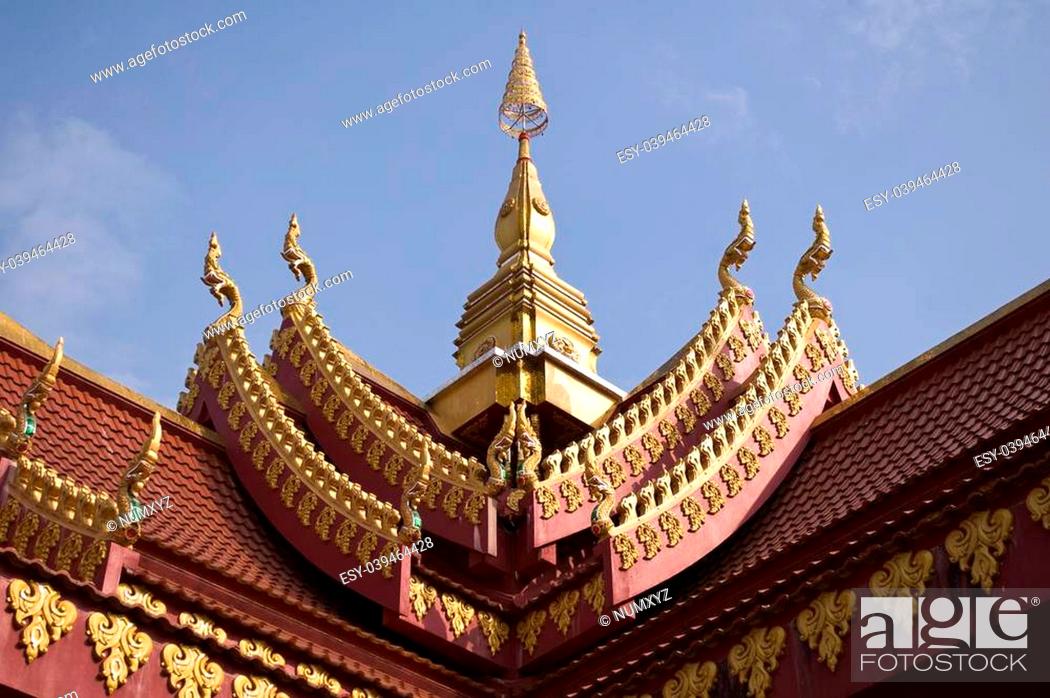 Stock Photo: Old laos temple.