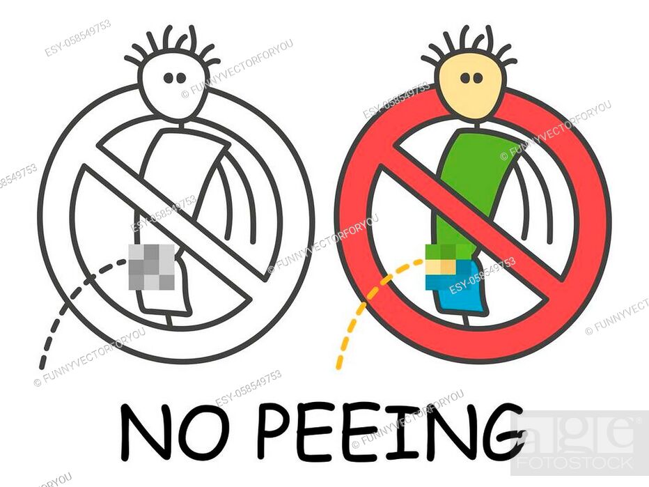 Funny vector standing stick man peeing in children's style, Stock Vector,  Vector And Low Budget Royalty Free Image. Pic. ESY-058549753 | agefotostock