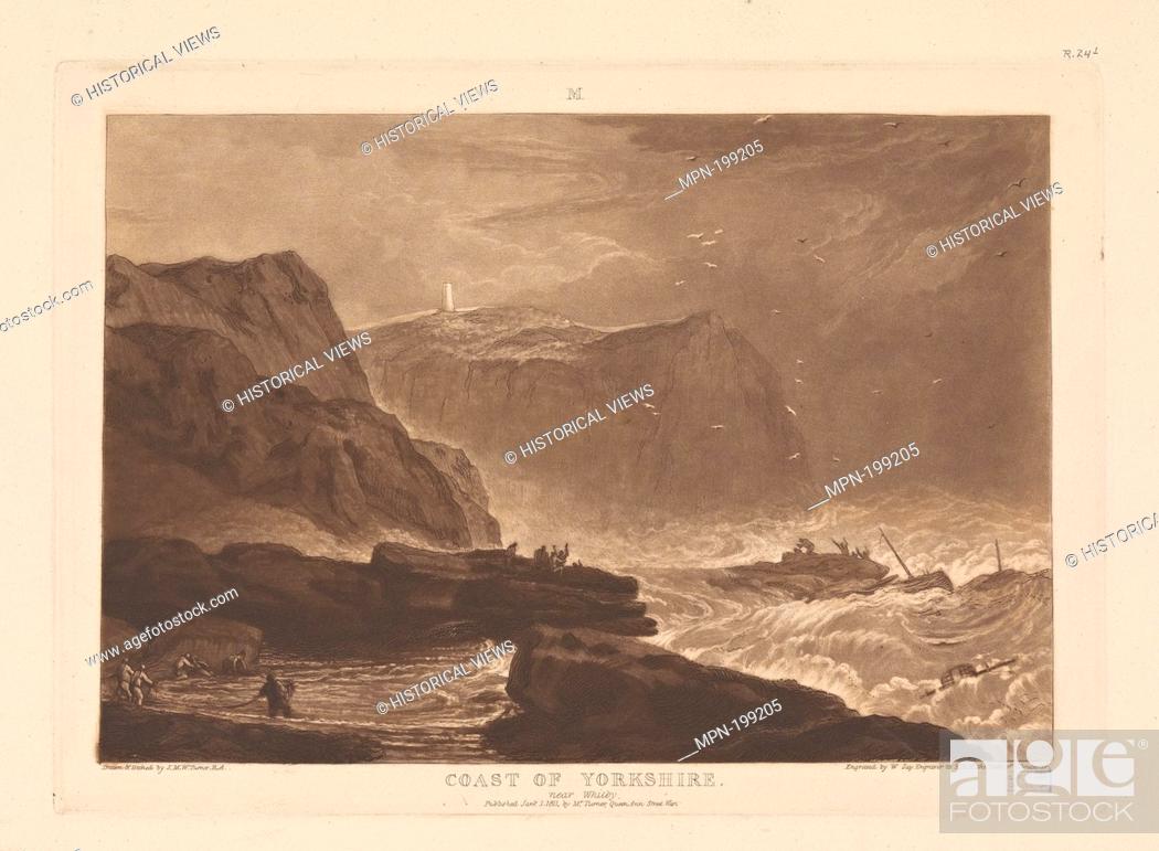 Stock Photo: Coast of Yorkshire near Whitby. Avery, Samuel Putnam, 1822-1904 (Collector) Turner, J. M. W. (Joseph Mallord William) (1775-1851) (Artist) Mansfield.