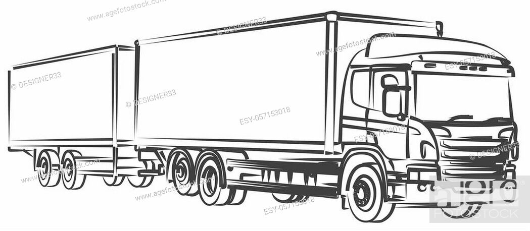 3,700+ Semi Tractor Trailer Drawings Illustrations, Royalty-Free Vector  Graphics & Clip Art - iStock