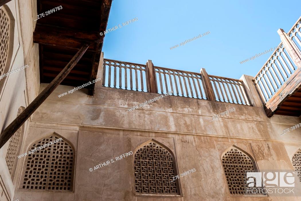 Stock Photo: Inner courtyard. Jabrin (Jabreen) Castle, Jabrin, Ad Dakhiliyah Governorate, Oman.