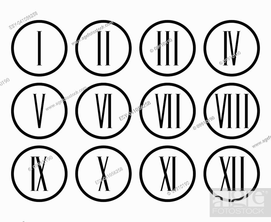 Roman Numerals Set Collection Roman Numeral For Clock Vector