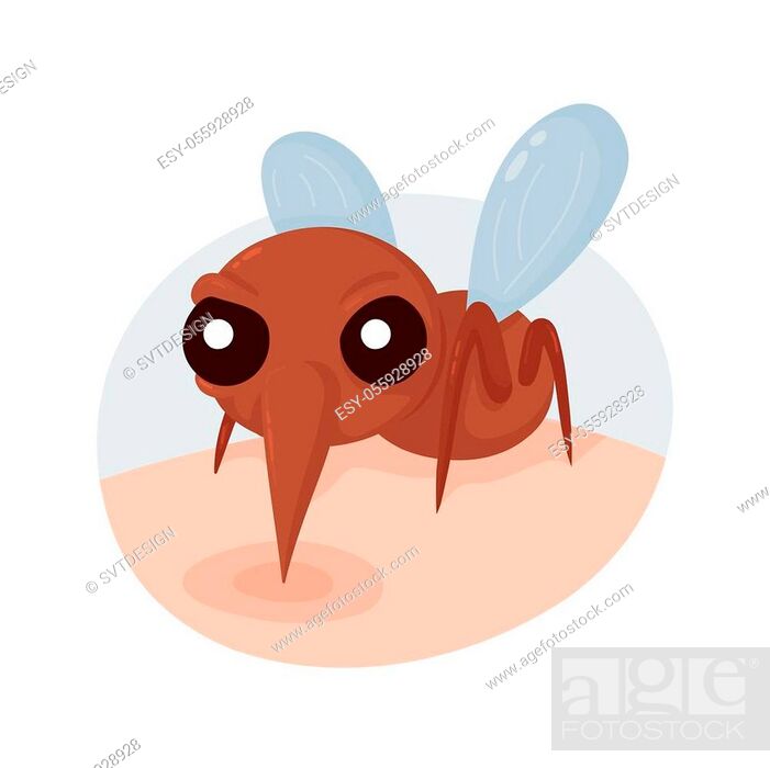 Angry scary mosquito bite on skin. Vector flat cartoon character  illustration, Stock Vector, Vector And Low Budget Royalty Free Image. Pic.  ESY-055928928 | agefotostock