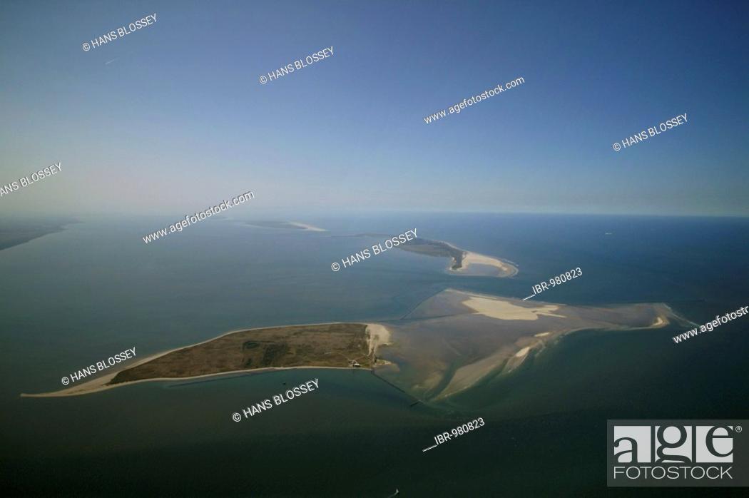 Stock Photo: Aerial photograph, mini island, Minsener Oog, East Frisian Islands, Lower Saxony, Germany, Europe.