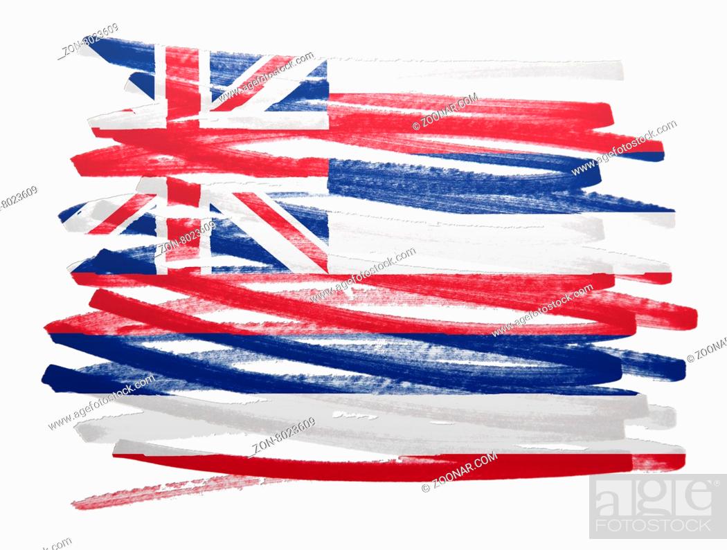 Stock Photo: Flag illustration made with pen - Hawaii.