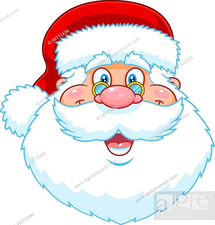 Classic Santa Claus Face Portrait Cartoon Character. Vector Hand Drawn  Illustration Isolated On..., Stock Vector, Vector And Low Budget Royalty  Free Image. Pic. ESY-061623526 | agefotostock