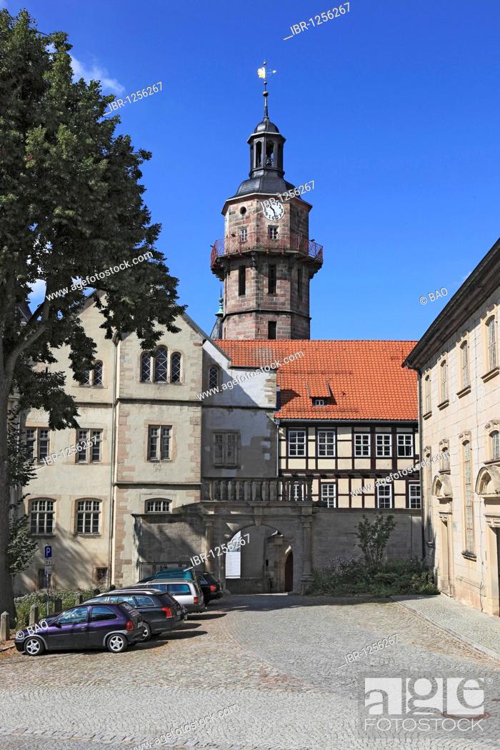 Stock Photo: Schloss Bertholdsburg castle at Schleusingen, Hildburghausen district, Thuringia, Germany.