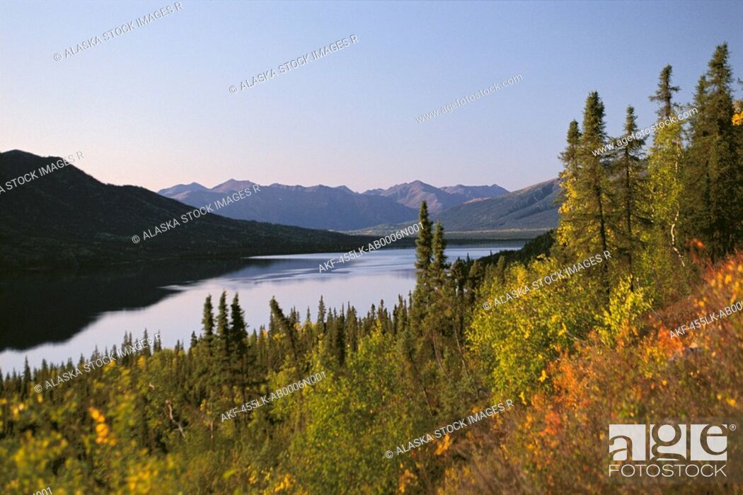 Stock Photo: Selby Lake Brooks Range Fall Scenic Arctic AK Gates of the Arctic NP.