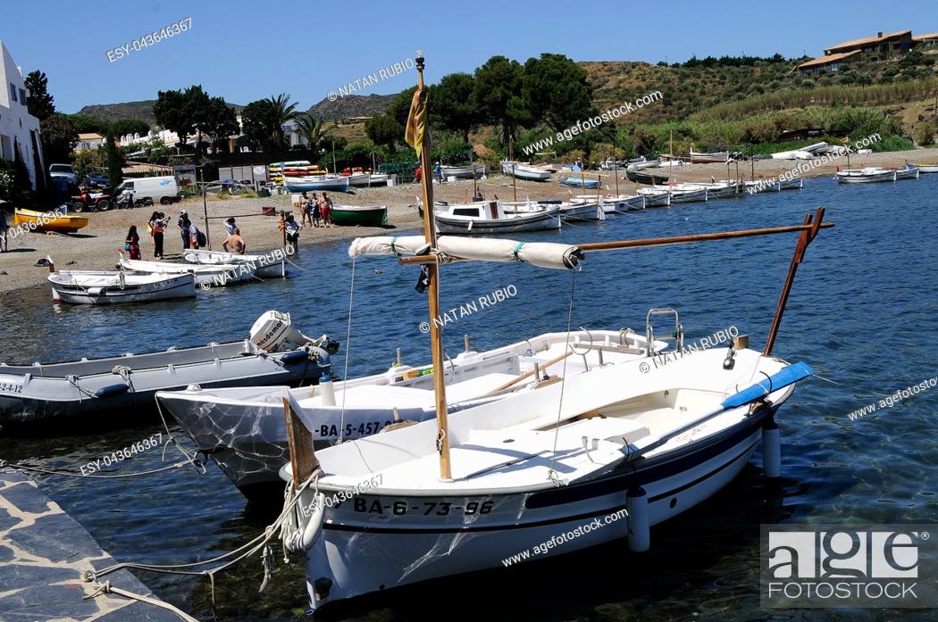 Stock Photo: Boat, Cadaques, Girona, Catalonia, Spain.
