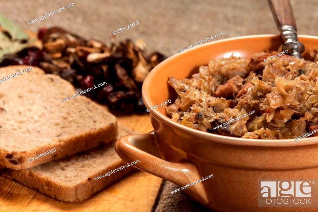 Stock Photo: Traditional polish sauerkraut.