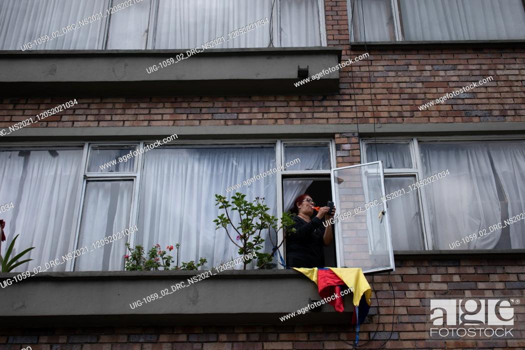Stock Photo: The city of Bogota faces its fourteenth day of protests in the context of the national strike called by social sectors against the Colombian government of.