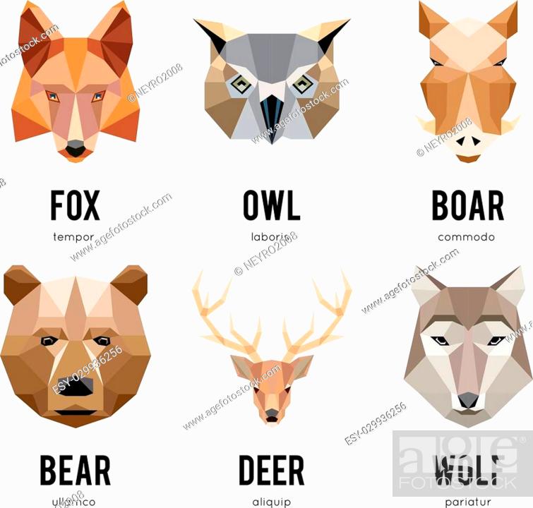 Low polygon animal logos. Triangular geometric animals logo set, Stock  Vector, Vector And Low Budget Royalty Free Image. Pic. ESY-029936256 |  agefotostock