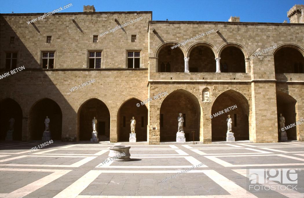 Stock Photo: Courtyard of the Palace of the Grand Masters Rhodes City Old Town.