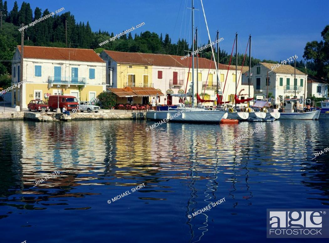 Stock Photo: Fiskardo, Kefalonia, Ionian Islands, Greek Islands, Greece, Europe.