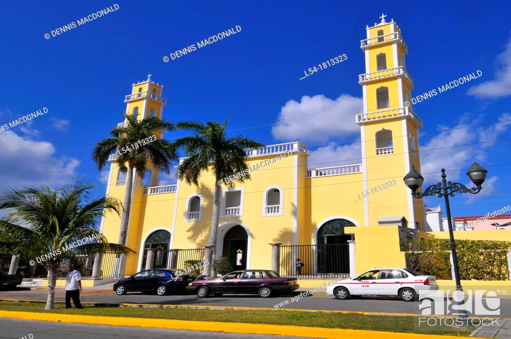 Stock Photo: Corpus Christi Catholic Church Cozumel Mexico.