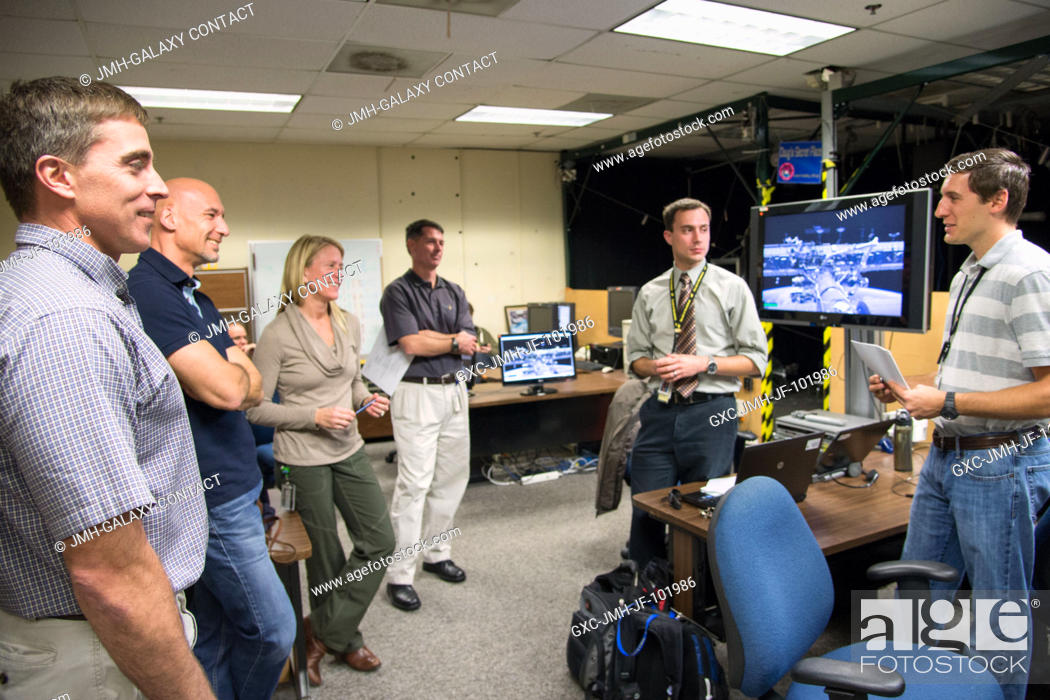 Stock Photo: NASA astronaut Chris Cassidy (left), Expedition 3536 flight engineer; European Space Agency astronaut Luca Parmitano and NASA astronaut Karen Nyberg.